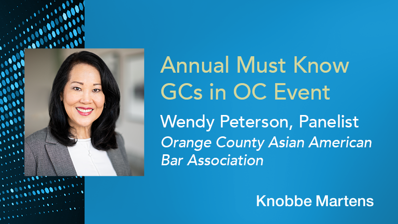 KnobbeMartens's tweet photo. Knobbe Martens general counsel Wendy Peterson will be presenting at the Orange County Asian American Bar Association’s Annual Must Know GCs in OC Event on June 14.
To learn more and register, visit: https://t.co/tUFJ4bY784
#KnobbeMartens #Knobbe #IPLaw #OCAABA https://t.co/FgIWeFk462