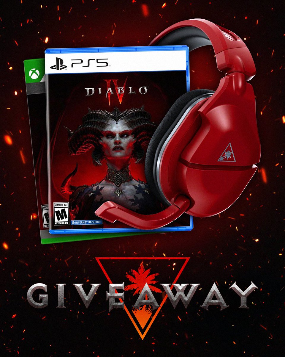 Diablo IV is officially here and we're celebrating with one hell of a giveaway! One lucky winner gets a digital copy of the game and a Stealth 600 MAX headset! TO ENTER 🔥 Follow @TurtleBeach 😈 RT & Like ⚔️ Choose your hell: Diablo or Doom? Winner picked FRIDAY, JUNE 9!
