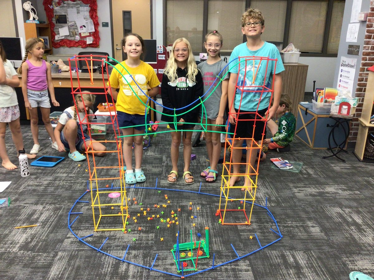 AngieShortledge's tweet photo. We’re having a blast at our very first @Independence_ES STEAM Camp! Our Ss have been transformed into bridge engineers! After learning about types of bridges, Ss researched a famous bridge and used various materials to model it. @KellerISD @PLTWorg #CelebrateKISD #STEMeducation https://t.co/rs5ubYiZh1