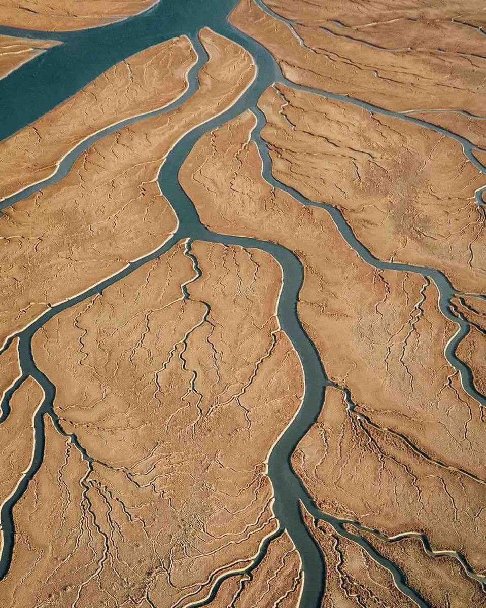 Après l'#Arabie_Saoudite, des images aériennes prises de la rivière 'Zubair' à Bassorah, en Irak 🇮🇶.

📸 On peut l'apercevoir sous la forme de 'branches d'arbres'.