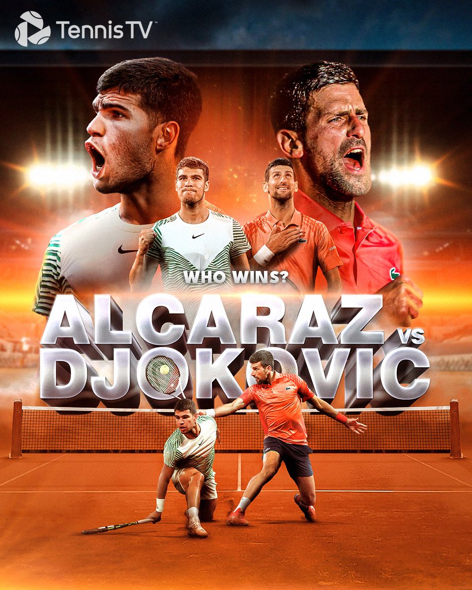 HERE. 

WE. 

GO. 

🚨<a href="/carlosalcaraz/">Carlos Alcaraz</a> <a href="/DjokerNole/">Novak Djokovic</a> #RolandGarros