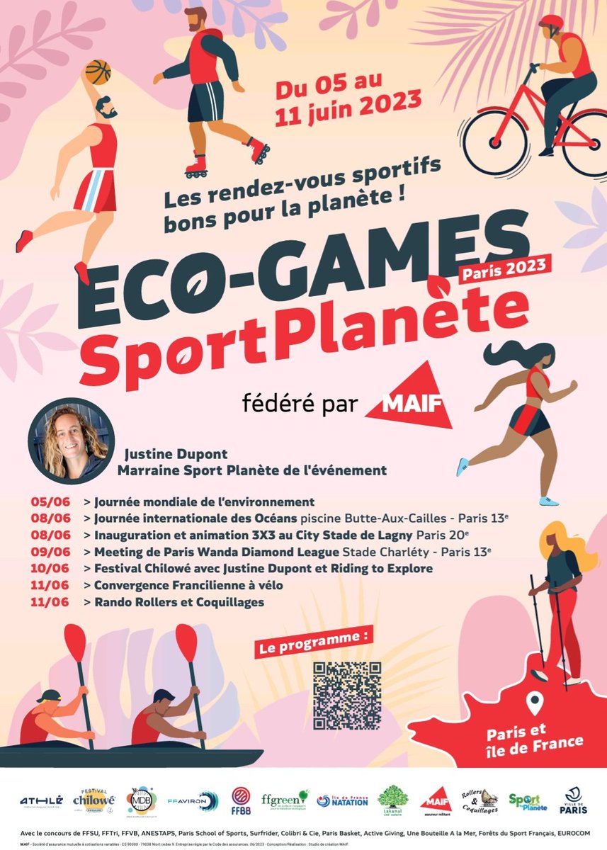 Une semaine pour mettre la performance sportive au service de l’environnement !
Vous n'êtes pas sur Paris du 5 au 11 juin ? 
1. Téléchargez l’application Active Giving
 2. Entrez le code ECGSPM et rejoignez la team Sport Planète. 
3. Bougez et aidez nous à planter des arbres !