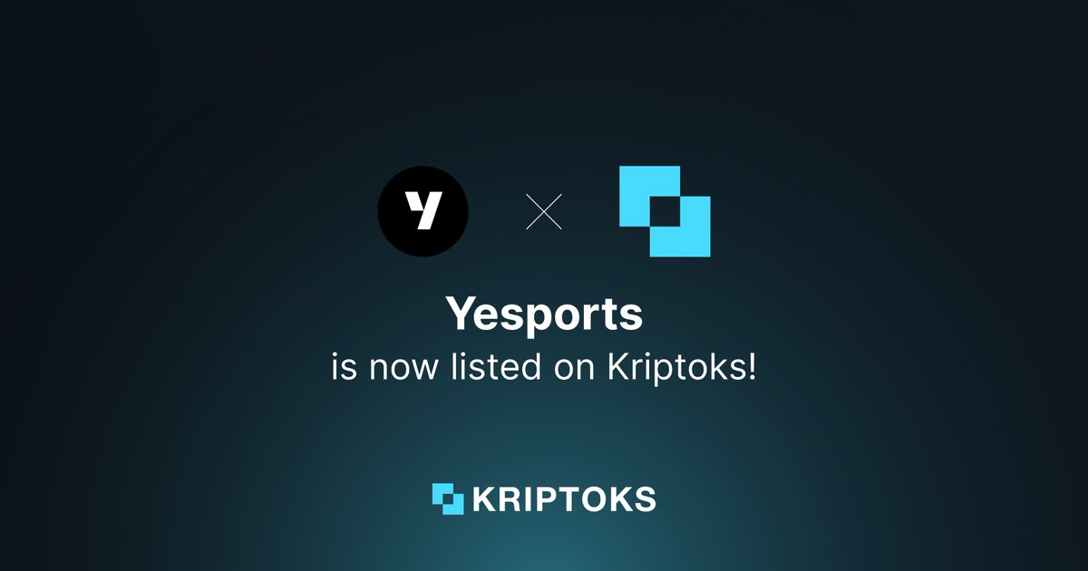 Listen up, crypto enthusiasts! 📣

Big news! <a href="/Yesports_gg/">Yesports</a> is now part of the #Kriptoks family, bringing a wave of excitement and innovation to the crypto space! 🚀

Check out their profile below to learn more. 🔽
kriptoks.com/asset/yesports