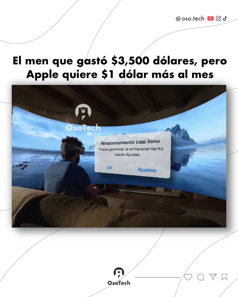 OsoTech's tweet photo. Apple siendo Apple 😎
.
.
#WWDC23 #visualpro #osotech https://t.co/F6uBhDI0u7