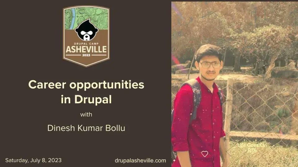 Curious about career opportunities in the #Drupal world?🤔 
Join Dinesh Kumar Bollu at #DrupalCamp Asheville for an insightful session that explores the vast potential of Drupal in shaping your #career.
🔗 buff.ly/2IIAI4D
#CareerGrowth #DrupalCommunity #DCAVL #OpenSource
