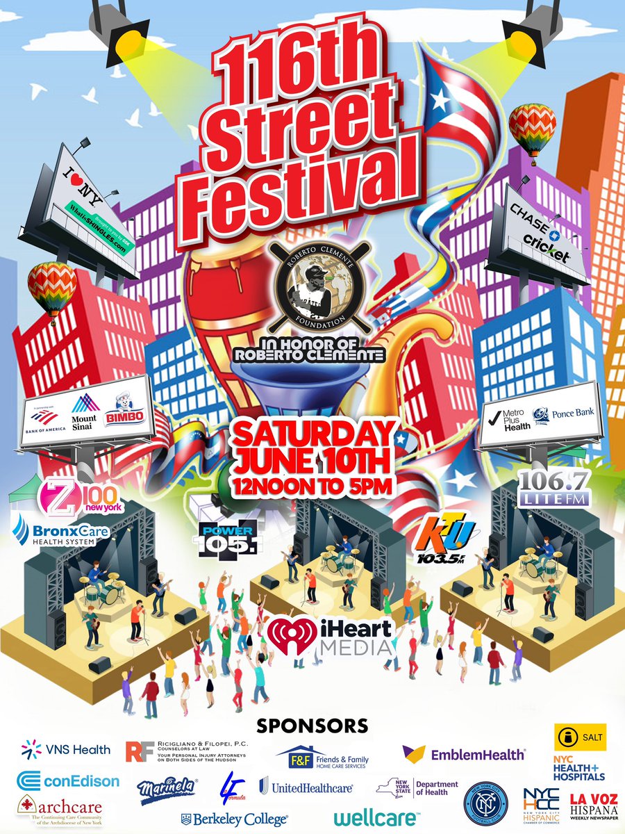 116thstfestival's tweet photo. The 116th Street Festival 2023 ! #116thstreetfestival #spanishharlem #laformulamediagroup #nyc #teampuertorico #puertoricoselevanta #puertoriconation #hispanicsbelike #puertoricanflagsup #prstrongwepa #boricuashabbychic #socialmediateam https://t.co/vVczXyQVUK