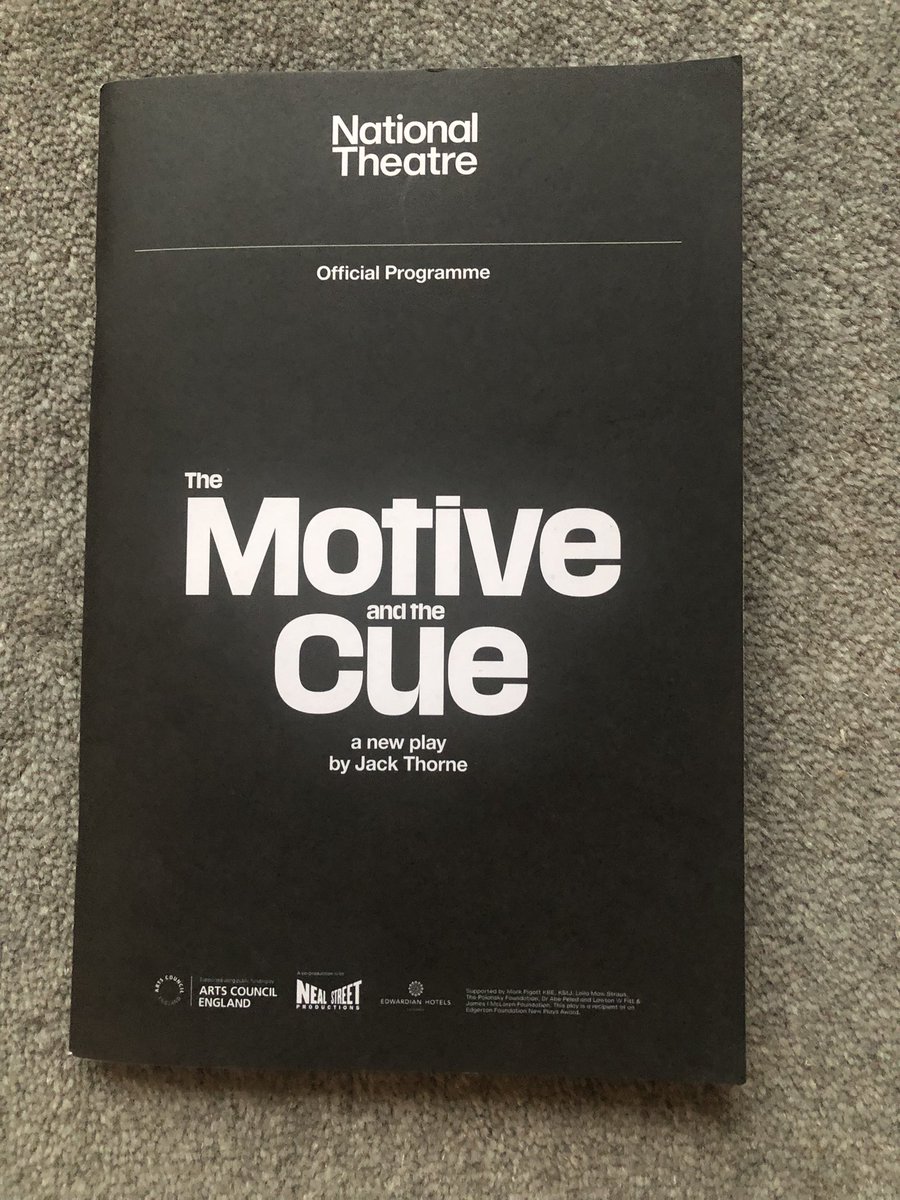 National Theatre to see The Motive and the Cue with #LukeNorris  #Poldark. Interesting play. Luke, Tuppance Middleton & Mark Gatiss all strong performances the remainder was average. At least I can say I’ve been to the National Theatre 🎭