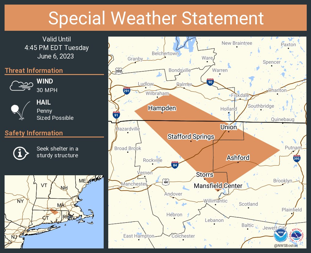 NWS Boston on Twitter "A special weather statement has been issued for
