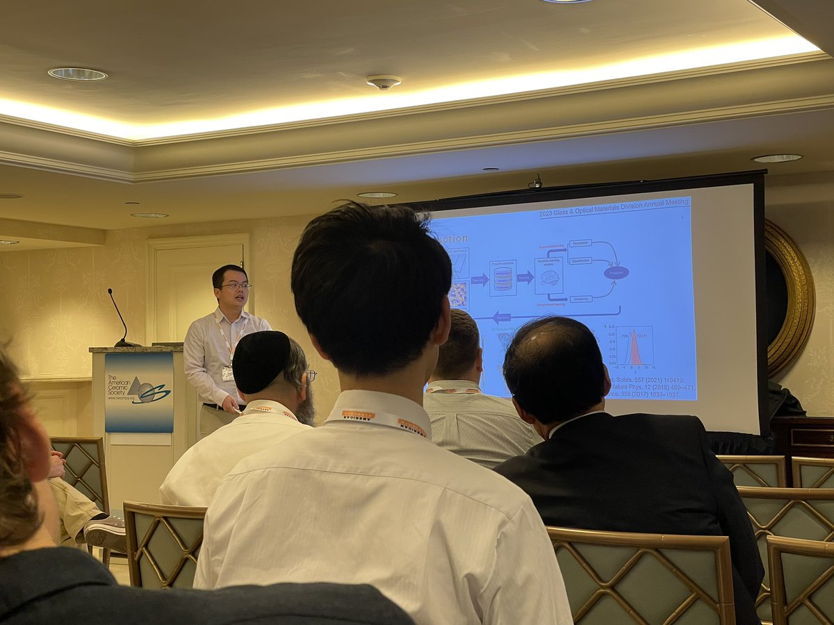 Tao presenting his work on classification based ML for glasses at the <a href="/ACerSNews/">ACerS</a> GOMD meeting in New Orleans.
