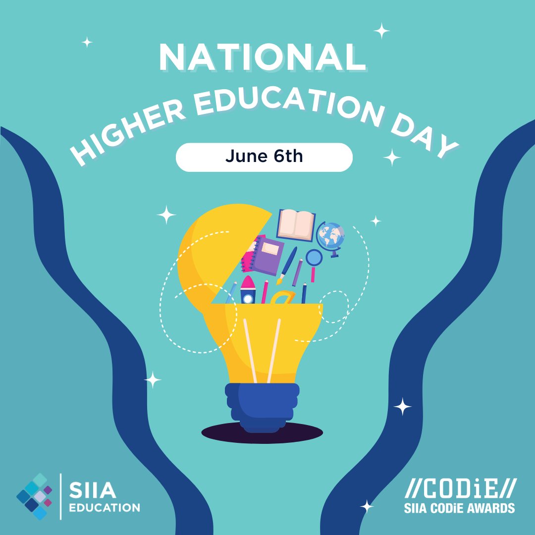 🎓 Happy National Higher Education Day! 🎓 Education holds the key to unlocking unlimited potential & shaping a brighter future. Witness the remarkable work of the CODiE Awards, which celebrates innovation & recognizes exceptional EdTech products. siia.net/codie/