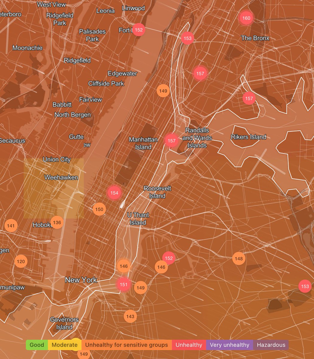 Currently COVID levels are high and air quality levels are unhealthy in New York City. We are living through dual crises: COVID and climate.