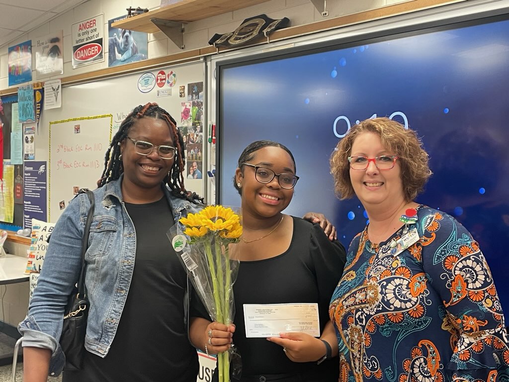 Congratulations WSFCS NC Teacher Cadet scholarship recipient, Amaya Mathews! Thanks, mom, for keeping the secret!