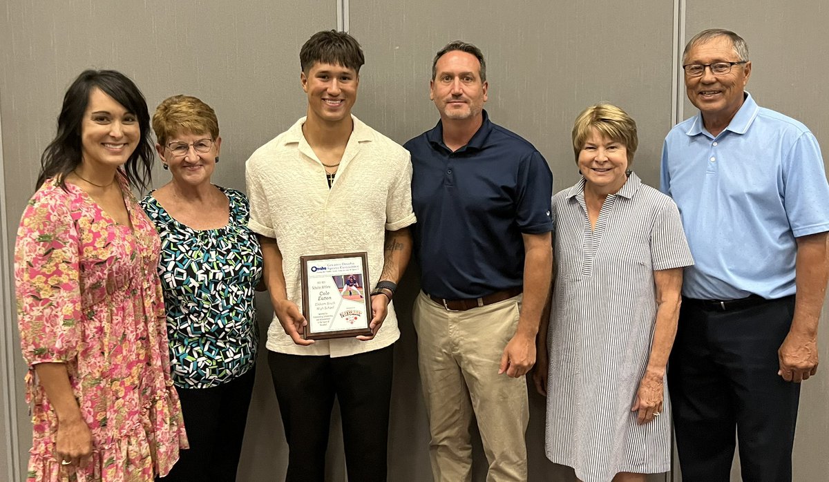 ddeaton20's tweet photo. Congrats @ColeEaton13 for being selected by the Greater Omaha Sports Committee as the baseball scholar athlete of the year! You have represented @ESHS_Baseball well, with your hard work on the field &amp; in the classroom! 👍🏻@AKendeighKETV https://t.co/yCwYDMzm9Z