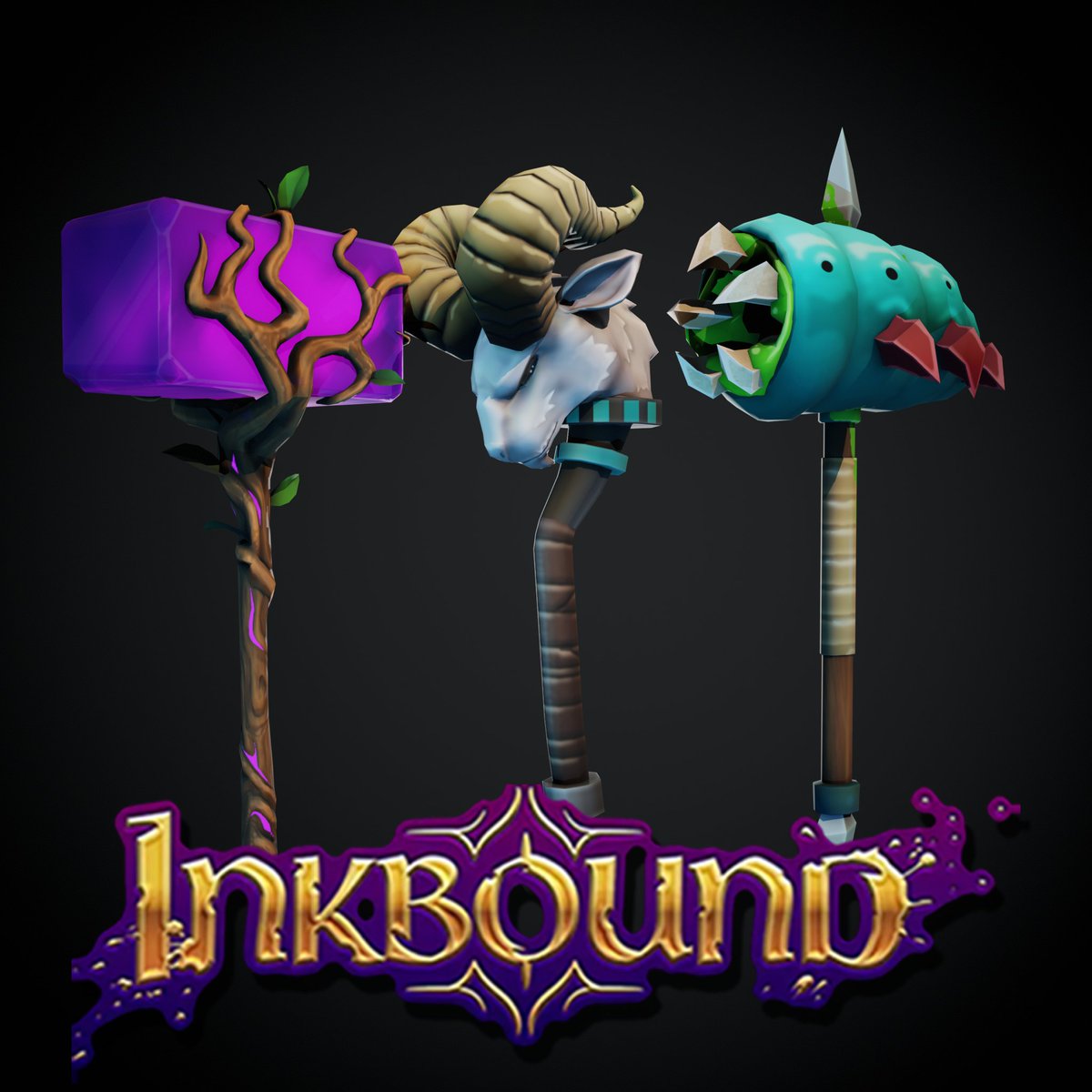 Think these are my top 3 favorite weapons ive made for Inkbound. Made some renders and video turntables on Artstation. Check it out! artstation.com/artwork/kQZ98n