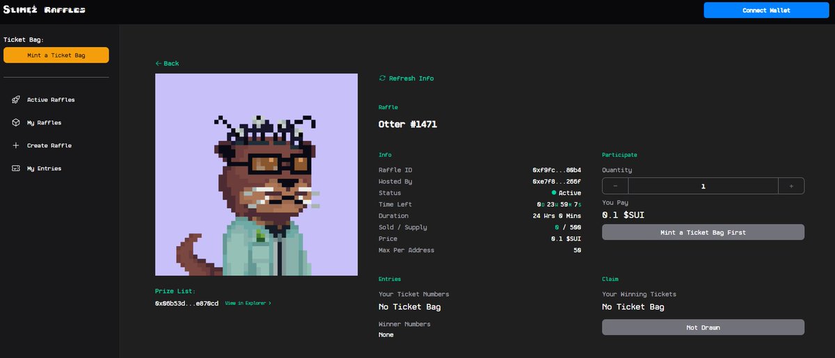 Things are happening , excited to announce that we are partnering with @OtterLabsNFT to host Otter NFT on raffle.slimez.xyz. Check them out!! 

Ending in 24 hours.