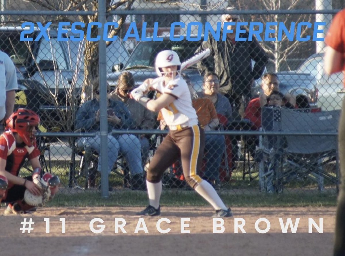 Congratulations to Sophomore SS/3B/Catcher Grace Brown on receiving ESCC All-Conference recognition! @_gracebrown22