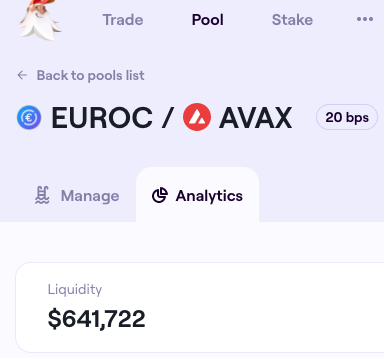 luigidemeo's tweet image. Liquidity already building for $EUROC on @traderjoe_xyz 

wen perps?