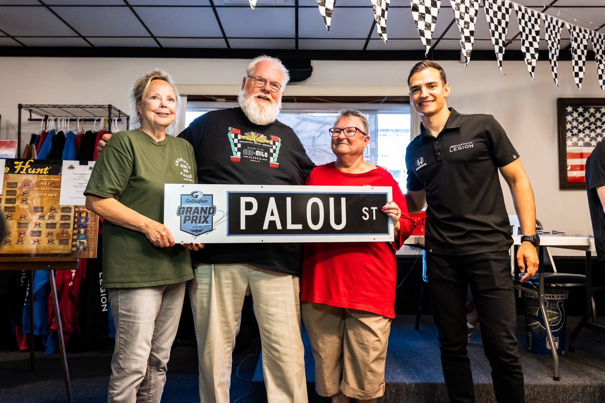 .@alexpalou & @MarcusArmstrng made a surprise visit to @AmericanLegion Speedway Post 500 tonight to visit with the veteran community! 🙌 #BeTheOne #INDY500