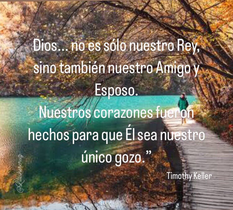 DIOS NO SOLO ES REY

Dios... no es sólo nuestro Rey, sino también nuestro Amigo y Esposo. Nuestros corazones fueron hechos para que Él sea nuestro único gozo.”
#TimothyKeller

En “Asombro: Al alabar Su gloria”