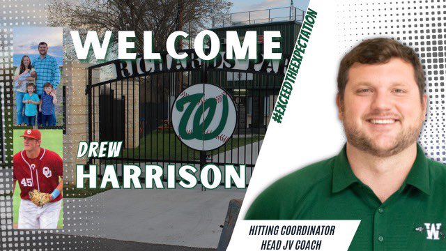 I would like to welcome our new Head JV Baseball/ Hitting Coordinator, Coach Drew Harrison and Family.  
 @WaxahachieISD @hachiesports @RBI_Club