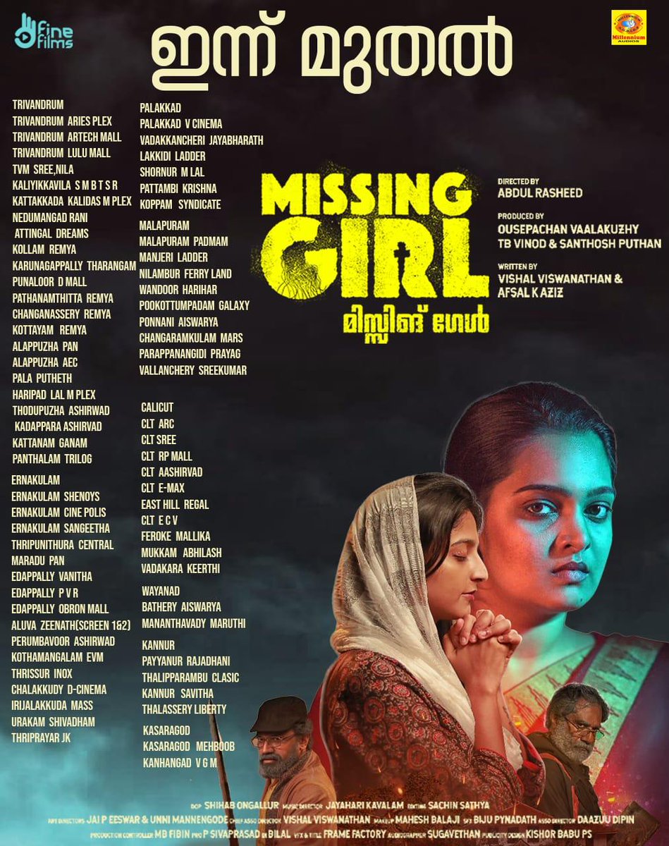 #MissingGirl Kerala Theatre List!

In Cinemas From Today.