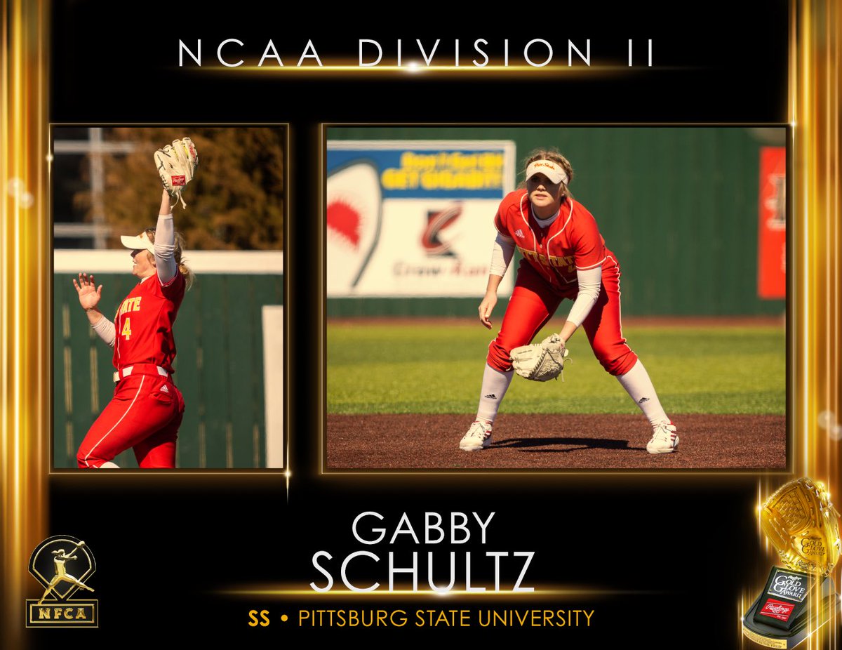 2023 NCAA DII Rawlings Gold Glove Award Winner - SS - Gabby Schultz 

#RawlingsGoldGloveAwards