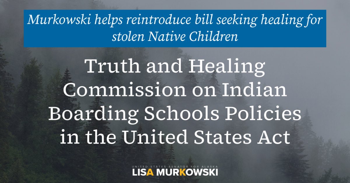 It is past time the U.S. government come to terms with the dark legacy of the Indian boarding school era, which attempted to destroy Native American cultures, religions, and languages.

murkowski.senate.gov/press/release/…