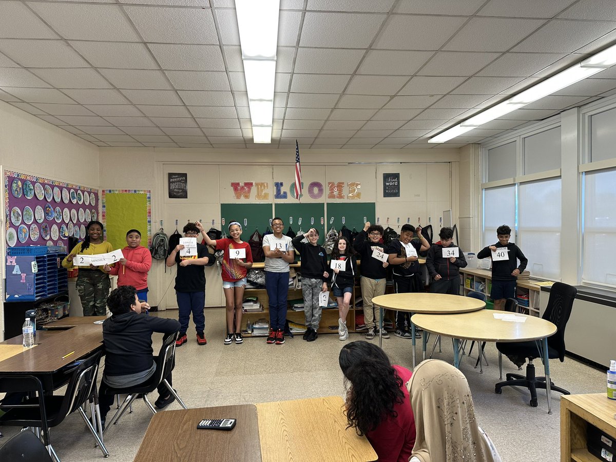 6th grade mathematicians created a human box and whisker as a class!