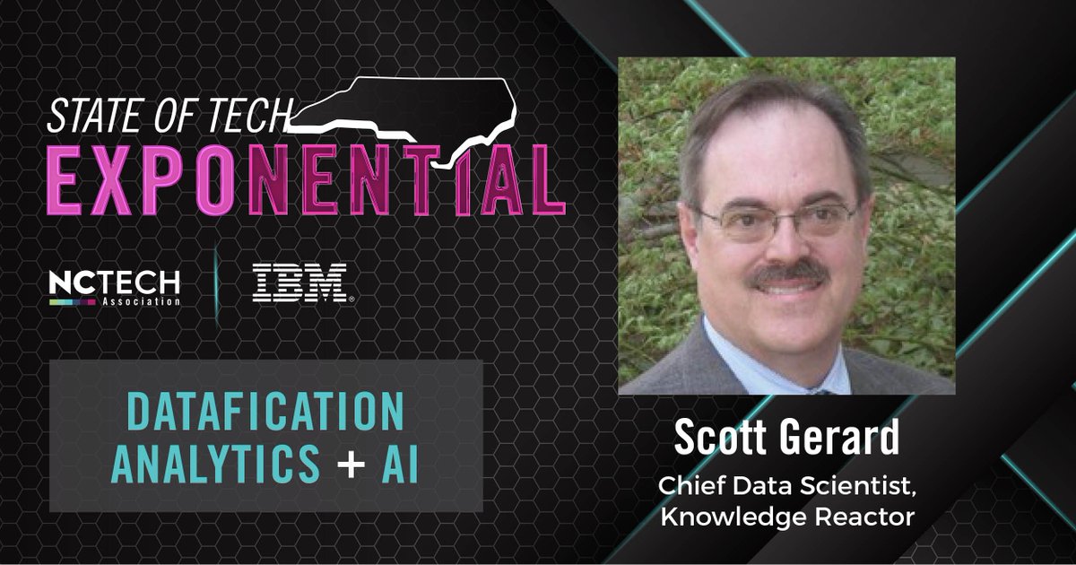 knowledgereact's tweet photo. I will be speaking on a panel that will be exploring Datafication – Analytics + Artificial Intelligence at NC TECH’s State of Tech EXPONENTIAL on June 13th. I hope you will join me. To learn more, click here. #stateoftechnc https://t.co/B4zj2HAOOd