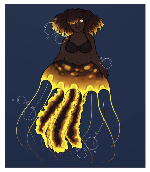 Pjo mermay 7/11 Hazel bioluminescent jellyfish  #pjotwt #hazellevesque #pjofanart
