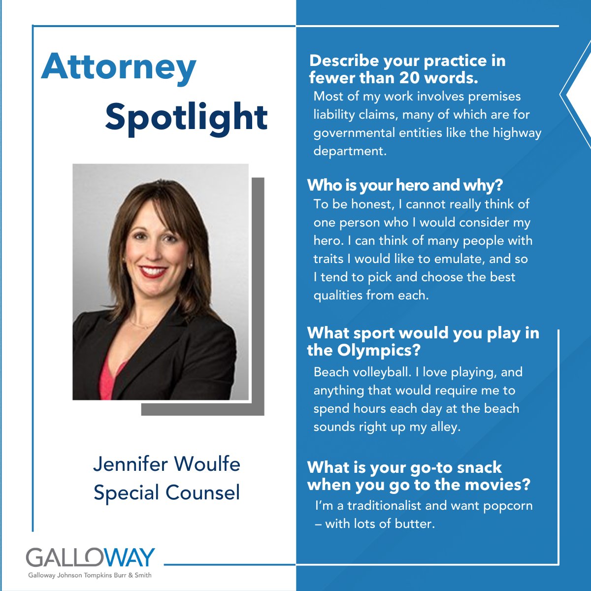 Meet Jennifer Woulfe, an experienced litigator in the trucking and transportation industry based in our St. Louis office.

Read more here: bit.ly/3ouSrGO