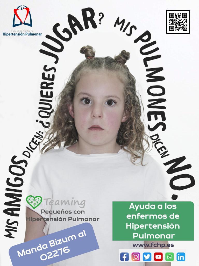 Hoy ha presentado la Fundación contra la hipertensión pulmonar, el nuevo cartel donde Alexandra es la nueva imagen de la Fundación.  
 Seguimos luchando por su cura, sin parar, sin dejar de soñar.