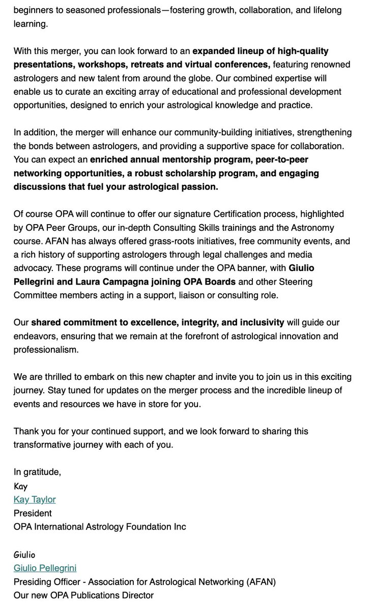 ANNOUNCEMENT: AFAN and OPA are merging!