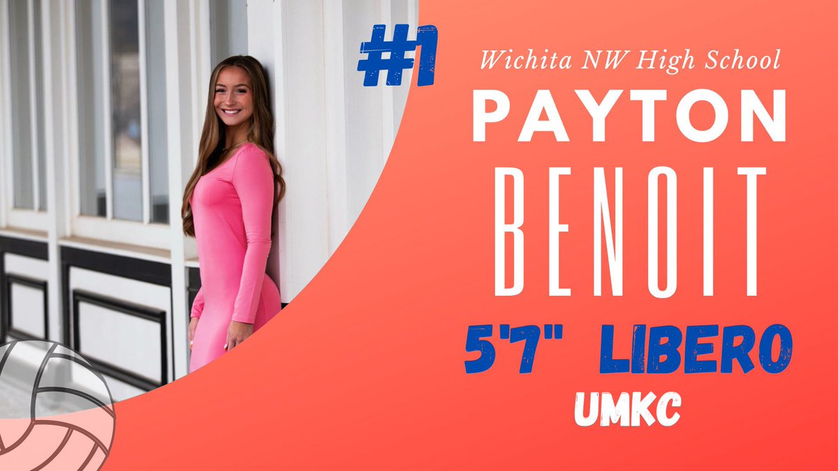 Kansas Volleyball All-Star Match
📣 Announcing
🔴 Team 
🏐 Payton Benoit
🎓 Wichita NW HS
🗓️ June 3, 2023
🕟 Game Time 4:30 pm
📍 Lee Arena-Washburn University