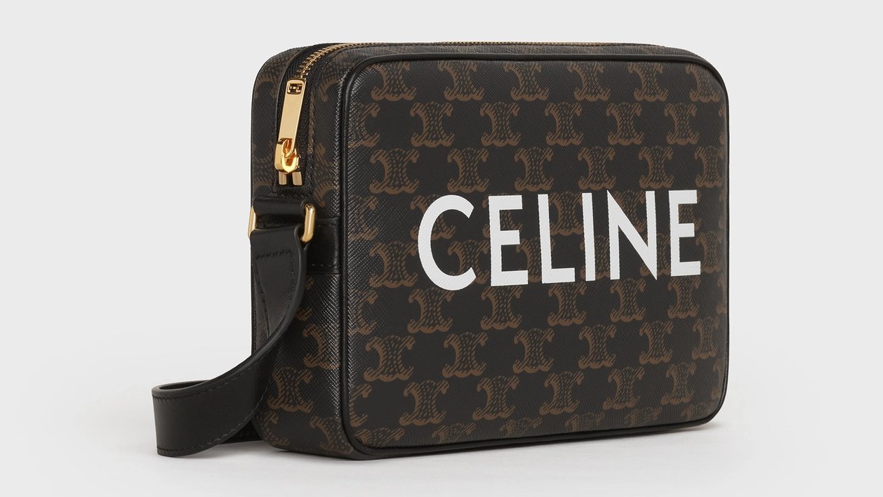 Medium Messenger Bag in Triomphe Canvas with Celine Print