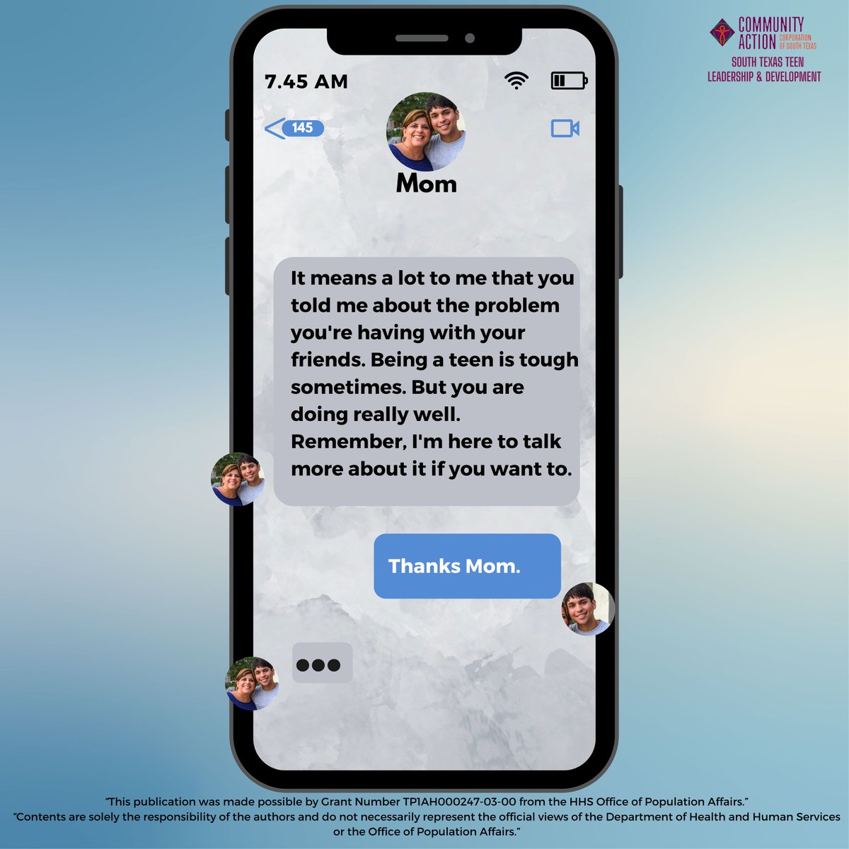 TeenChatCACOST's tweet photo. All adults, whether they live with youth or not, have important roles to play in providing support to young people that can protect youth from many risk behaviors and negative health outcomes.
@HHSPopAffairs https://t.co/AxKAFofTiN