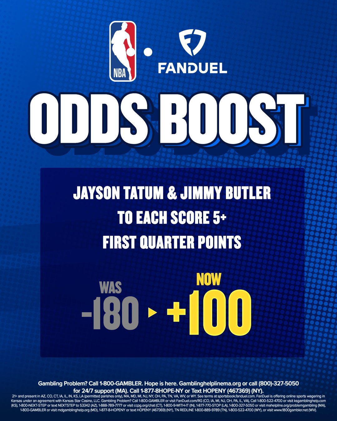 FanDuel Sportsbook on Twitter "🏀 NBA ODDS BOOST 🏀 Jayson Tatum & Jimmy