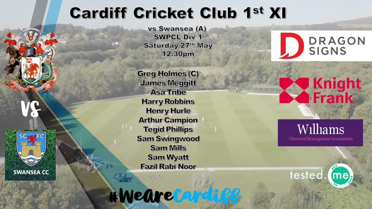 Cardiff Cricket Club on Twitter "Your Teams for this weekends action, let’s make it another 4️⃣