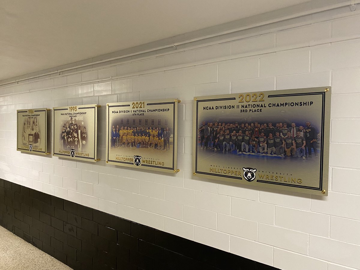 Hallway upgrade!!! The history of our program is on full display now, so many people to thank for helping make this happen! 

The Hilltop is Home to some amazing wrestlers! 

Big shoutout to <a href="/KJ_Branding/">KJ_Branding</a> for the excellent work!

#ClimbTheHill