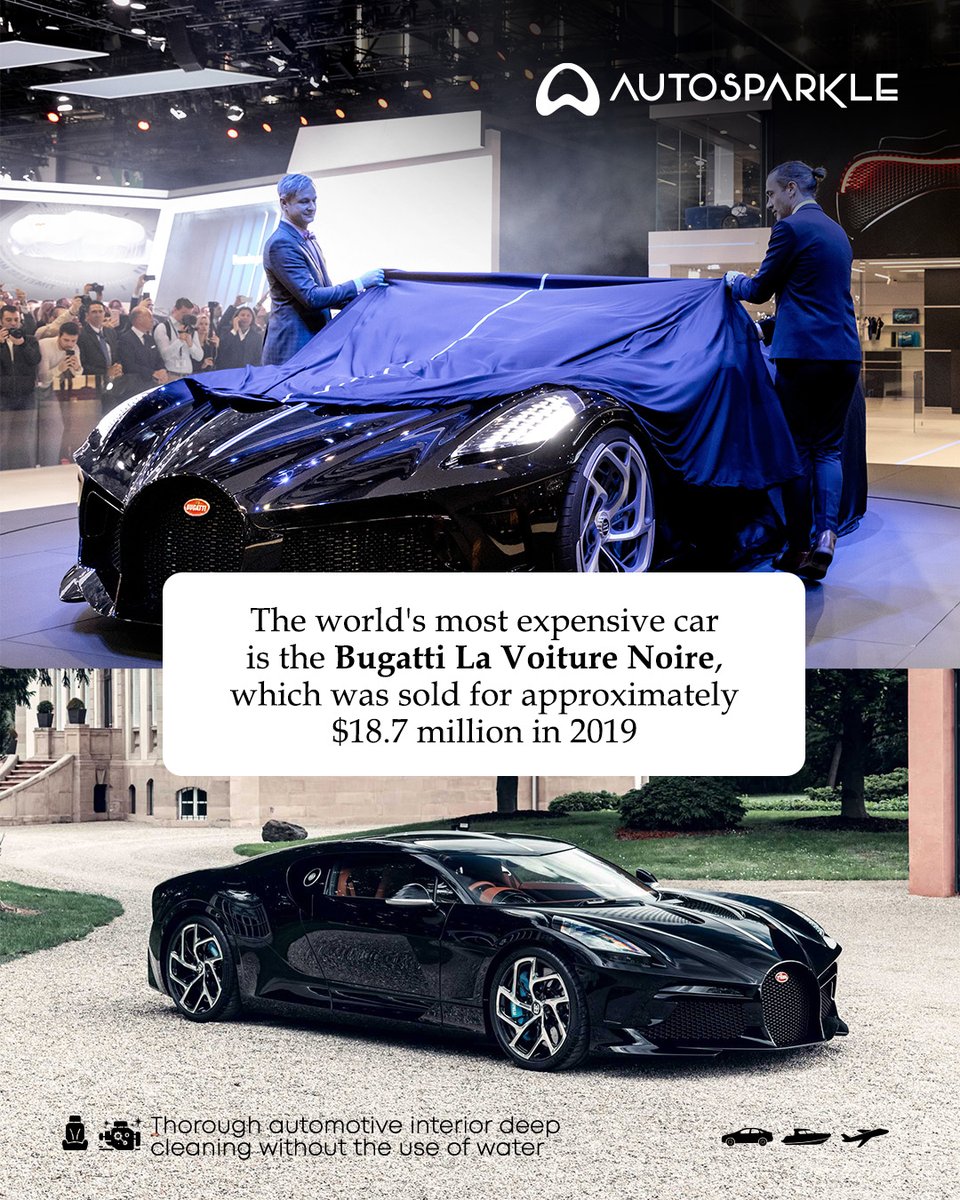 Bugatti La Voiture Noire holds the title for the most expensive car. It was sold for approximately $18.7million. 

#myautosparkle #toyotanation #prius #toyota #toyotagram #toyotalife #carstagram #lamborghini#harringtonjuniorcars #juniorcars #minicars #ferrari #300sl #bugatti