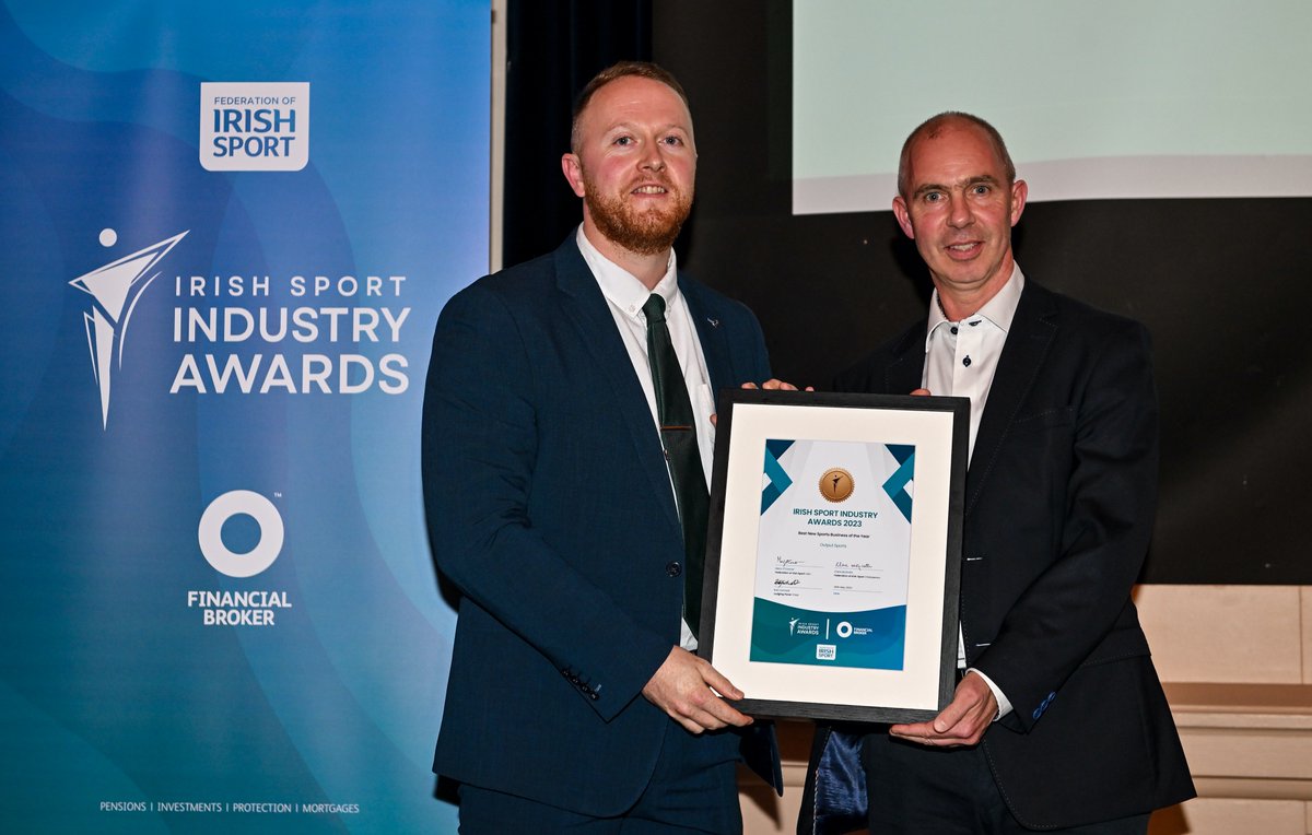 iresport's tweet photo. The next award is the ‘Best New Sports Business of the Year’ award which is sponsored by @Camden_Clothing

Congratulations to this year's winner @OutputSports🎉

#SportMatters #ISIA23 https://t.co/8fM97tL3z3