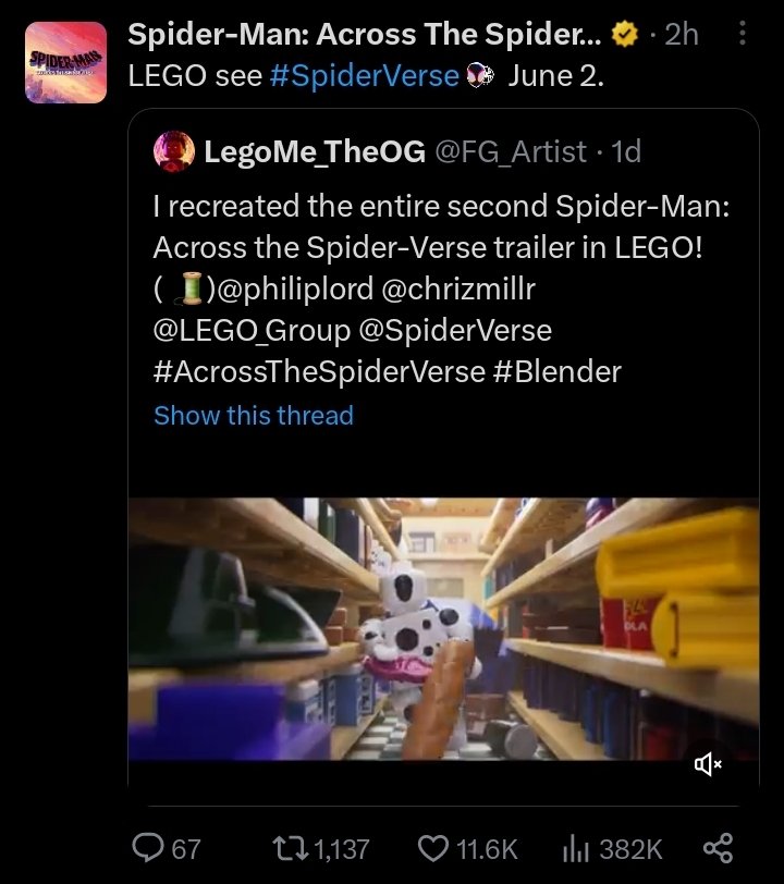 @SpiderVerse You have been acknowledged by the top dogs themselves