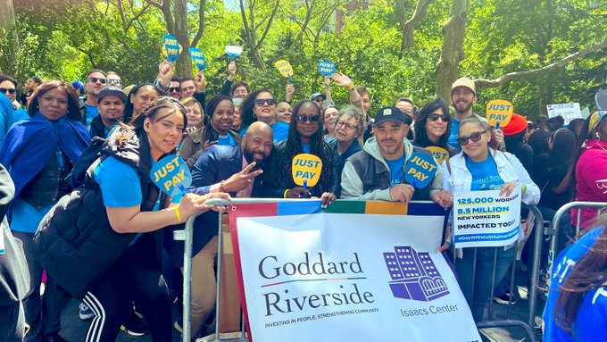 We were proud to join our partners at <a href="/GoddardRiv/">Goddard Riverside #JustPay</a> today to rally for #JustPay for our staffs! <a href="/NYCMayor/">Mayor Zohran Kwame Mamdani</a> these beautiful people strengthen our community every day with necessary services. They need a Cost of Living Adjustment to keep doing this work! #DayWithoutHumanServices