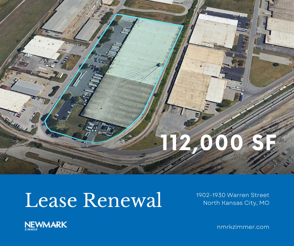 Newmark Zimmer’s Mark Long, John Hassler and John Faur are pleased to announce the 112,000 SF lease renewal of the Fortune 150 tenant at 1920 Warren Street in North Kansas City. This centralized facility serves as a key hub in the tenant’s nationwide manufacturing operations.