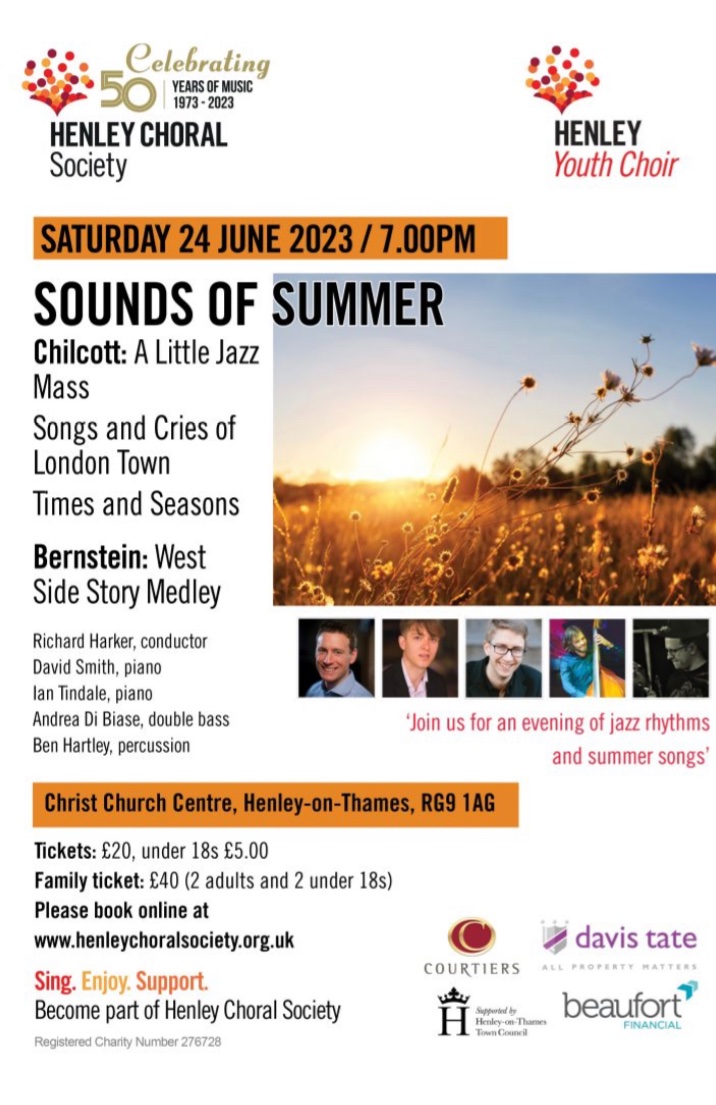 After the wonderful workshop by @bobchilcott we are super excited for our Sounds of Summer concert Sat June 24 #henley a feast of #chilcott with a side helping of #bernstein - delicious! Join us - tickets henleychoralsociety.org.uk