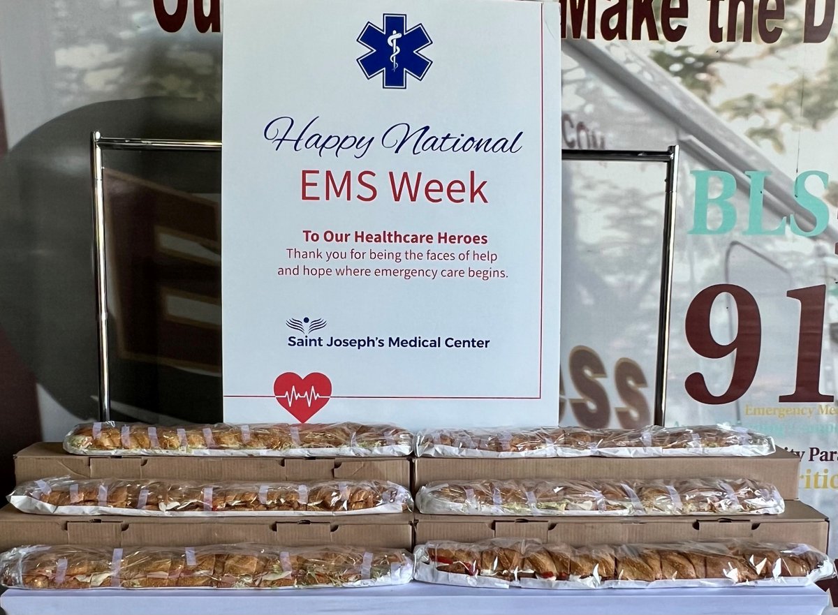 Saint Joseph's Medical Center (@stjosephyonkers) on Twitter photo Senior staff members of Saint Joseph’s Medical Center dropped off 6 –foot heroes to our partners at <a href="/EmpressEMS/">Empress EMS</a> today in celebration of National EMS week. Thank you Empress for the great emergency care you provide to the community we serve! #grateful #NationalEMSWeek Senior staff members of Saint Joseph’s Medical Center dropped off 6 –foot heroes to our partners at <a href="/EmpressEMS/">Empress EMS</a> today in celebration of National EMS week. Thank you Empress for the great emergency care you provide to the community we serve! #grateful #NationalEMSWeek