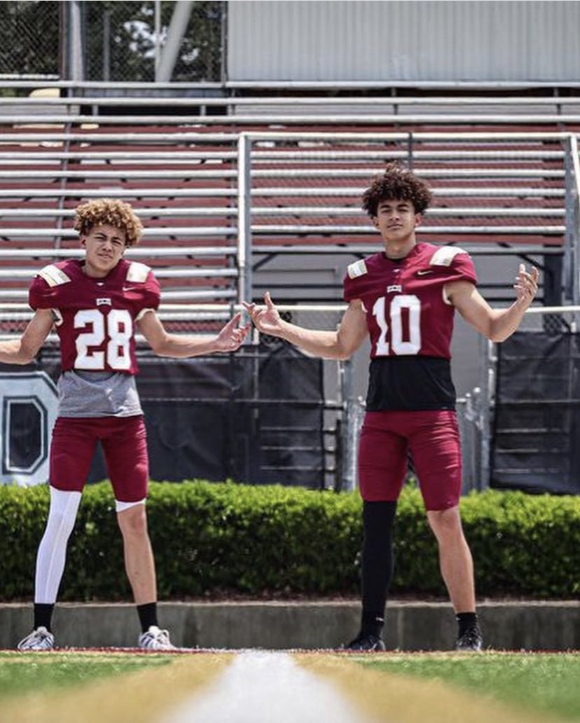 KadeButler2025's tweet photo. Appreciate my guy @CraneMedia21 for getting some 🔥 shots of @DrakeButler2027 and me in our @ECSAthletics 🏈 uniforms! Can’t wait to get to work this summer and fall can’t get here soon enough‼️ https://t.co/FAPE6opUqr