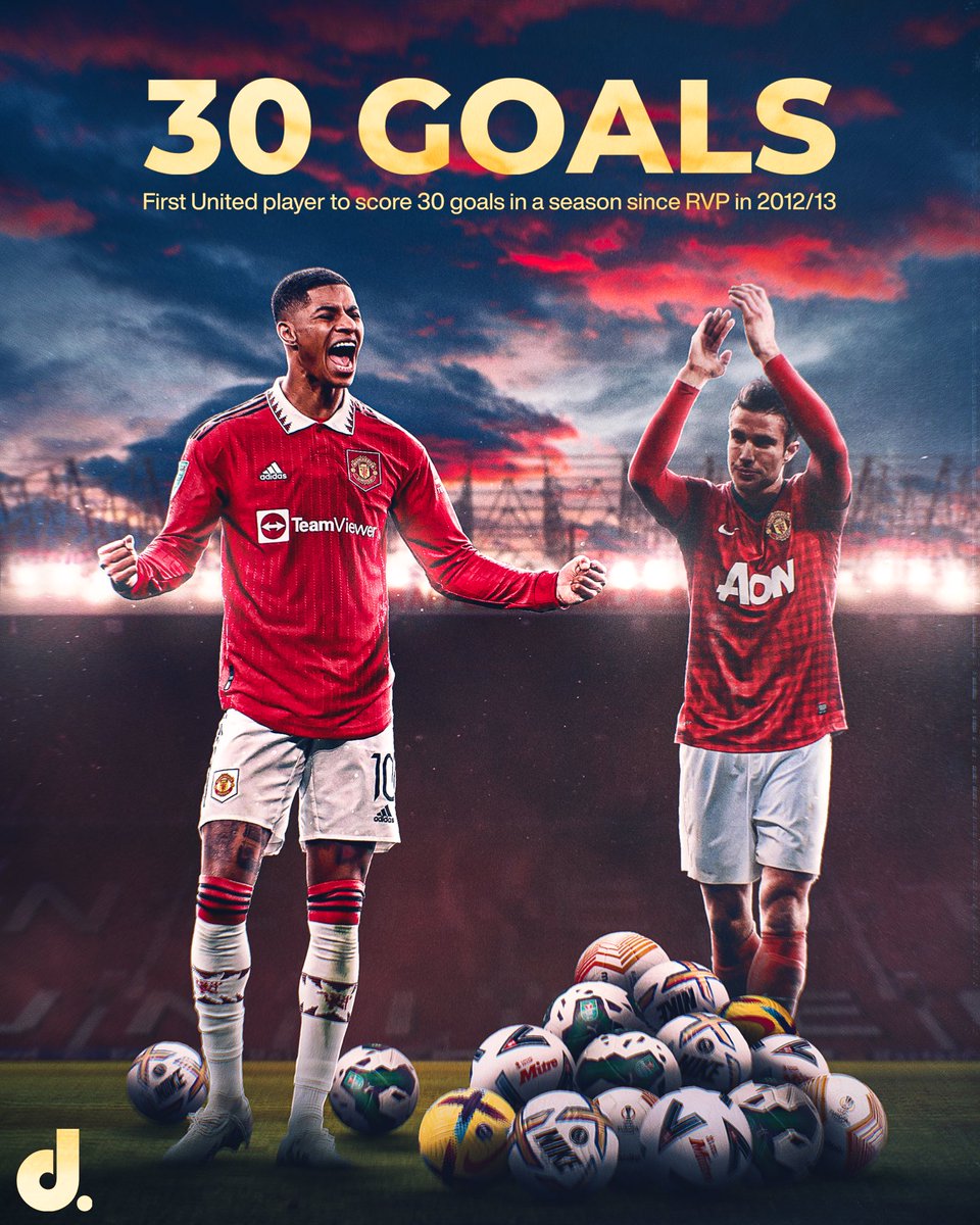 🚨🚨| BREAKING: Marcus Rashford has become the FIRST Manchester United player to score 30 goals since Robin van Persie in 2012/13 🤯💫

The king, <a href="/MarcusRashford/">Marcus Rashford</a> 🙇👑