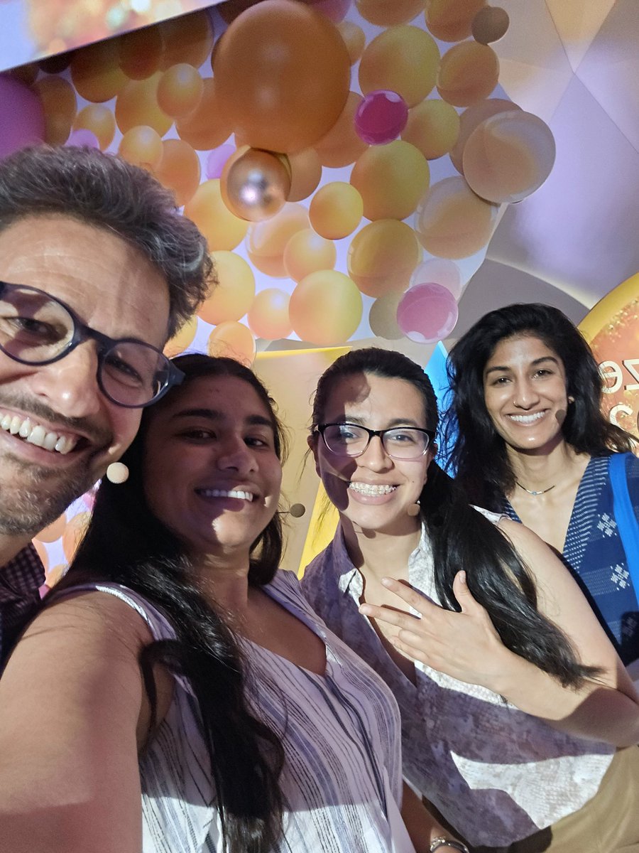 Just 3 brown girls tearing up the #NobelPrizeSummit stage with some POETRY! Lovely to incorporate our native langs (Telugu, Urdu, Spanish) as well. Thx <a href="/DavidWickPoetry/">David Hassler</a> for our wonderful workshops and your guidance!!! 💗 y'all <a href="/nafeesaaaaa/">🍉nafeesa نفیسا 🍉</a> <a href="/DraSuelosMari/">Mariela Garcia Arredondo</a> #Mirzayan2023 👯🏾‍♀️💃🏾
