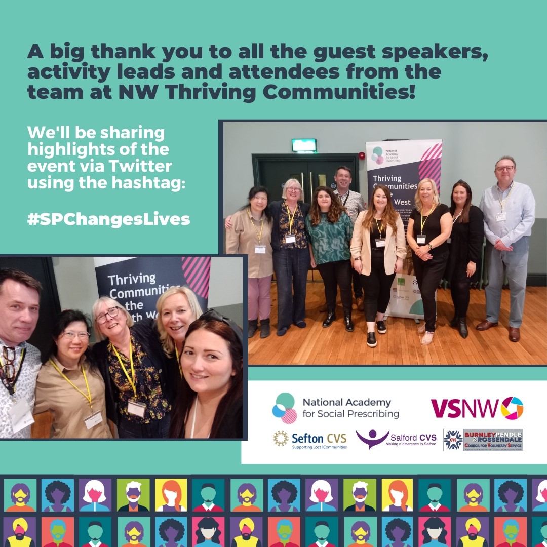 And that's a wrap! Thank you to everyone that joined us today for our NW Thriving Communities Celebration Event @StretfordPHall It was wonderful to see everyone together and the inspiring #SocialPrescribing activities that are available across our NW communities #spchangeslives